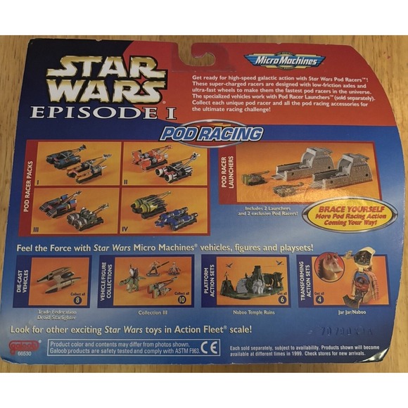 Star Wars Episode l Micro Machines Pod Racer Pack 2 Galoob‎ 1998 NEW SEALED - Picture 5 of 5